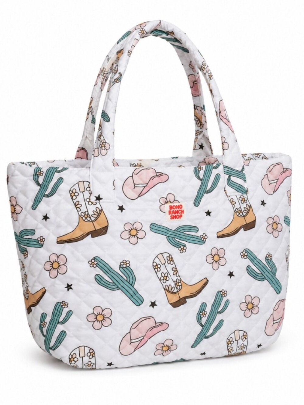 Western Everyday Carryall Tote Bag - Fabric Quilted - Purse Travel Gym Baby